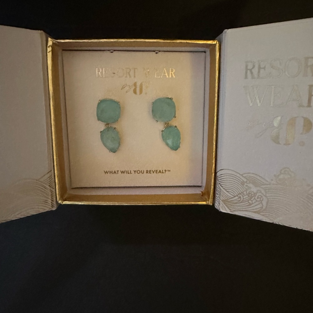 Chic Gold and Aqua Earrings